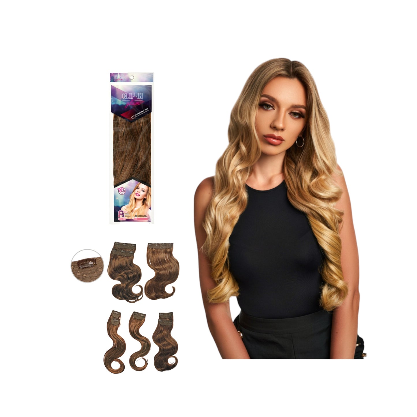 Clip-in Glam - Wavy (8 Stk.)