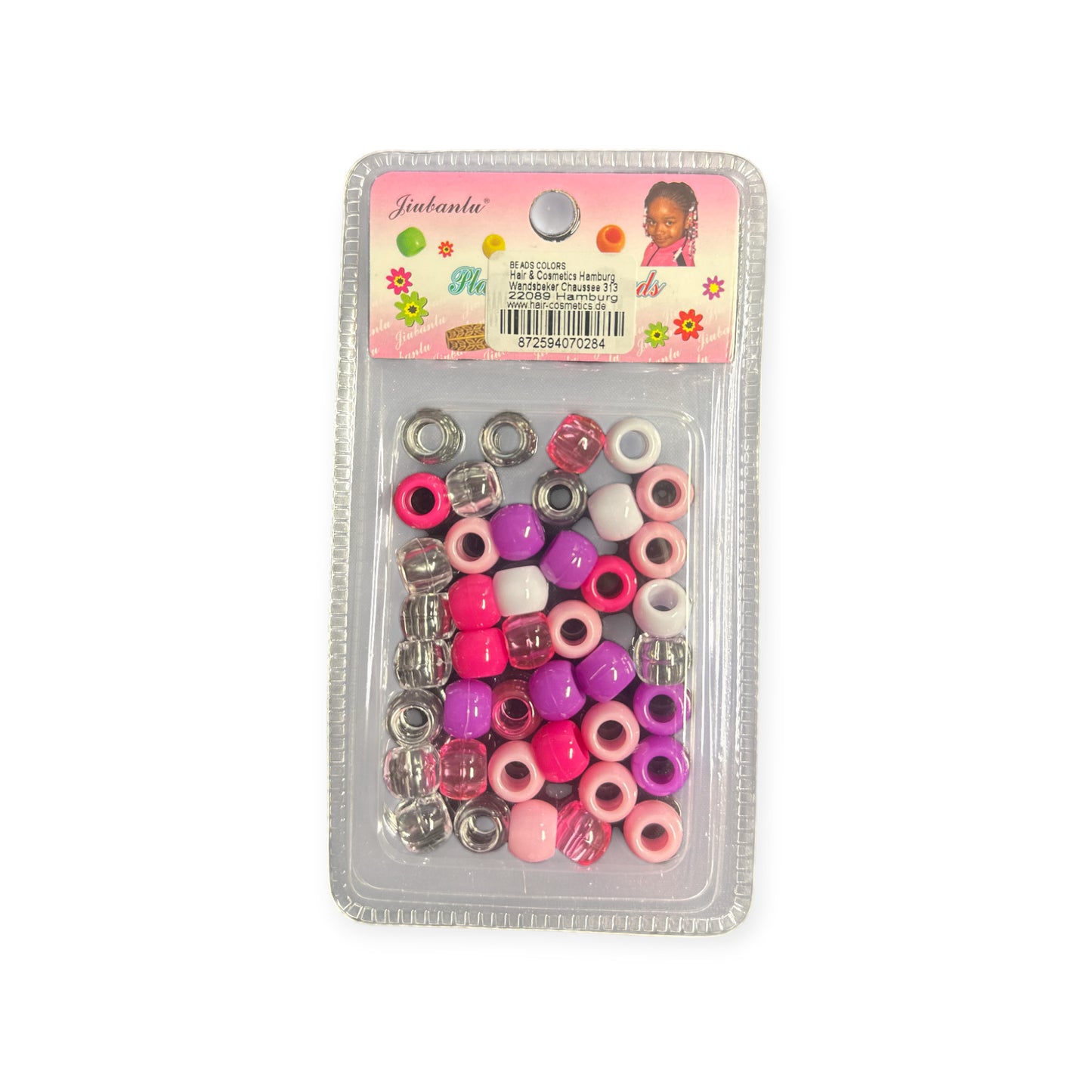Haarperlen Pink/Lila/Weiß/Rosa Jiubandu Bead