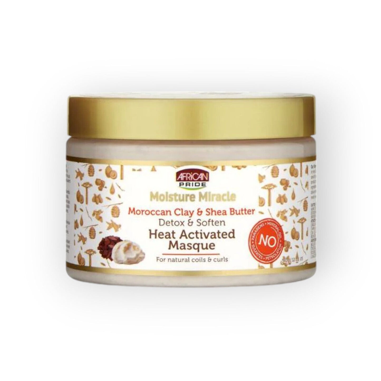 African Pride Moisture Miracle Moroccan Clay Heat Activated Masque 340g