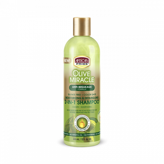African Pride Olive Miracle Moisturizing & Detangling 2-In-1 Shampoo 355ml