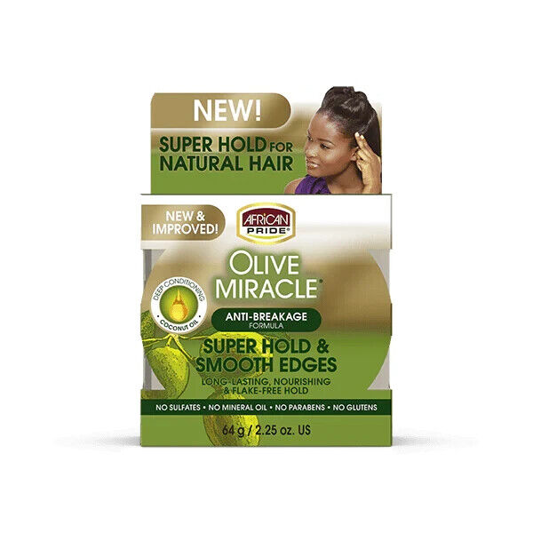 African Pride Olive Miracle Super Hold & Smooth Edges 64ml