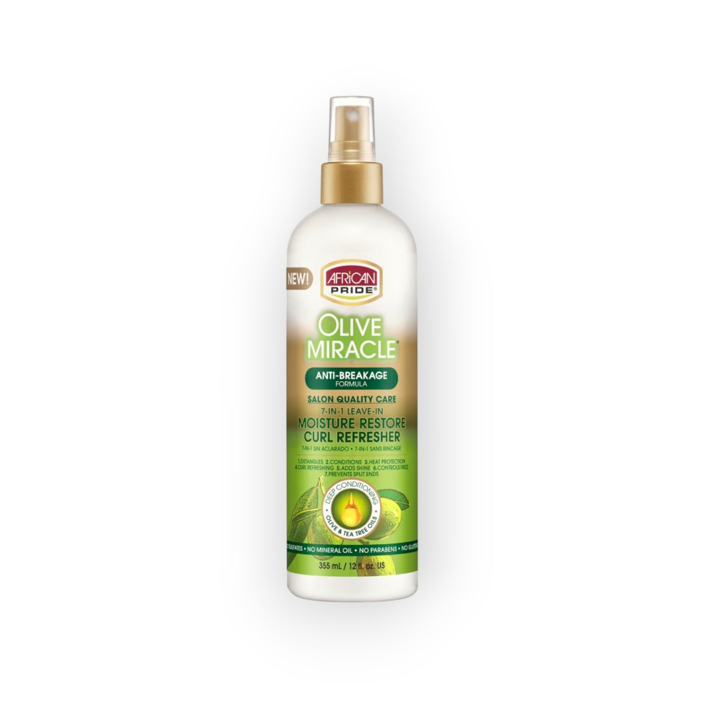 African Pride Olive Miracle Moisture Restore Curl Refresher 7-in-1 Leave-In