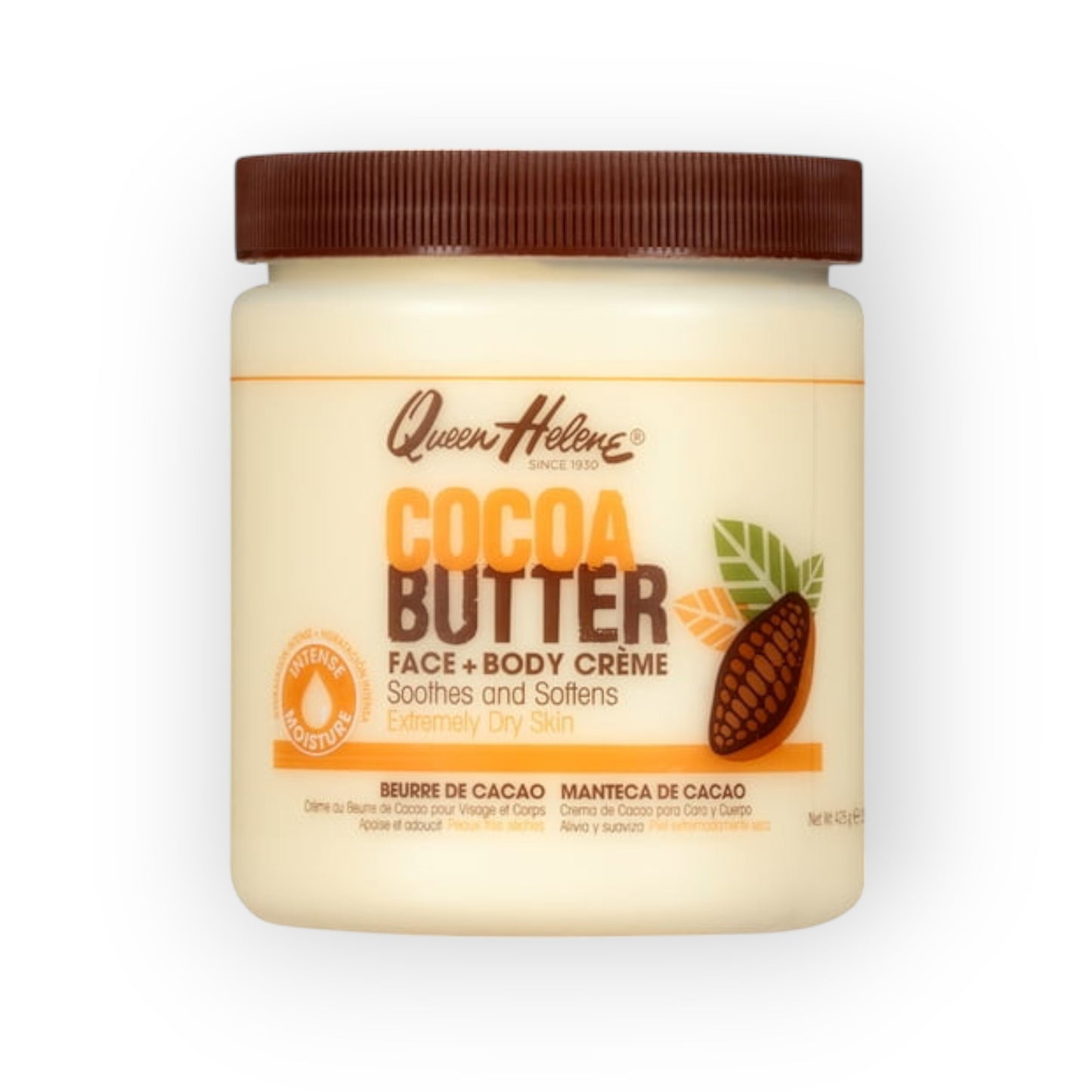 Queen Helene Cocoa Butter Crème Face & Body Lotion for Dry Skin 425g