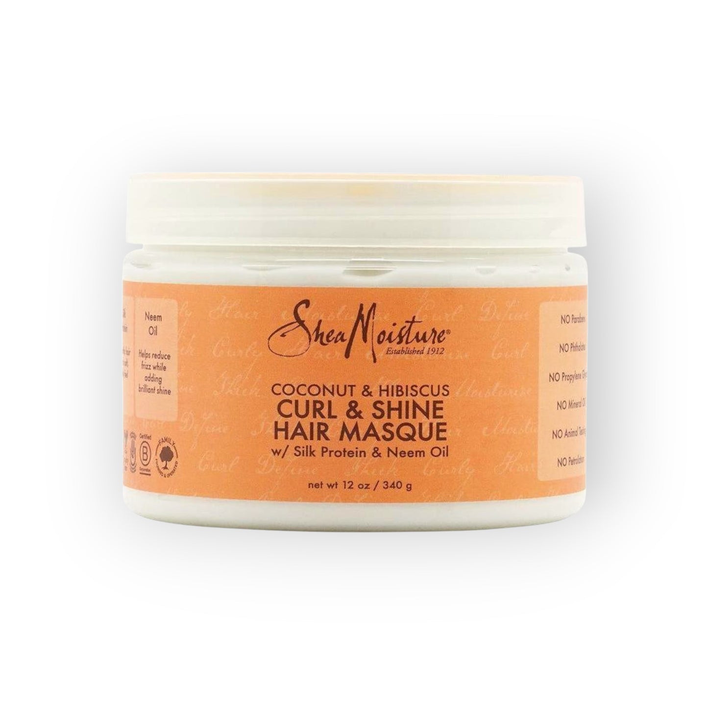 Shea moisture coconut & hibiscus curl & shine hair masque 340g