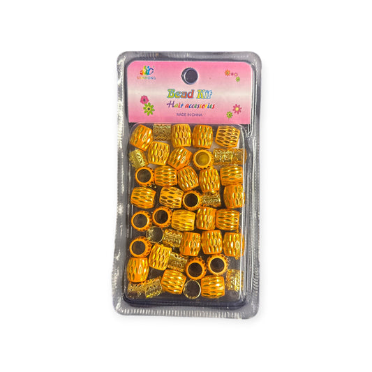 Haarperlen Braun mit Goldenen Perlen Bead Kit Hair Accessories