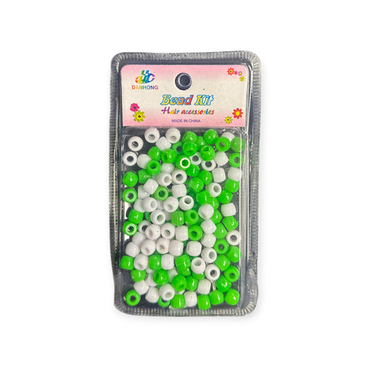 Haarperlen Grün Weiß Bead Kit Hair Accessories