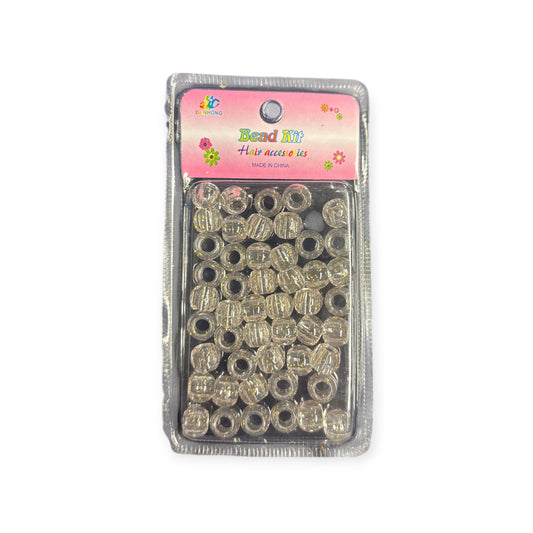 Haarperlen Glasklar mit gelben Punkten Bead Kit Hair Accessories
