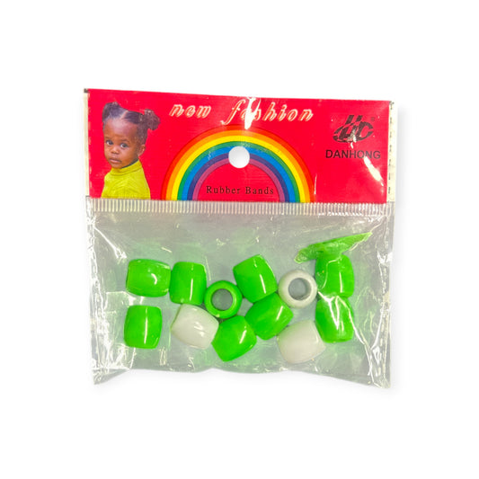 Haarperlen Grün/Weiß New Fashion Rubber Bands Danhong
