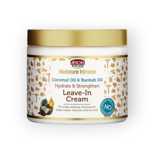 African Pride Moisture Miracle Coconut Oil & Baobab Oil Leave in Cream 425g