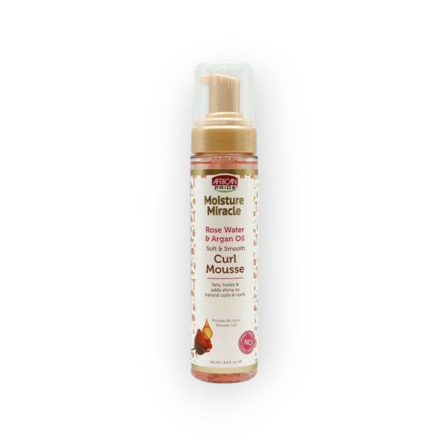 African Pride Moisture Miracle Rose Water & Argan Oil Curl Mousse 255ml