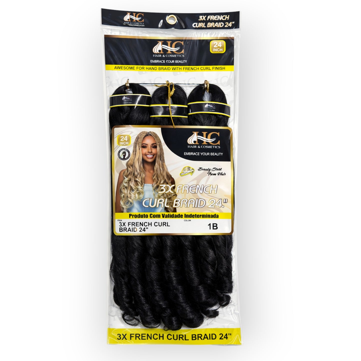 3X FRENCH CURL 24" (60cm), Crochet Braid 250g