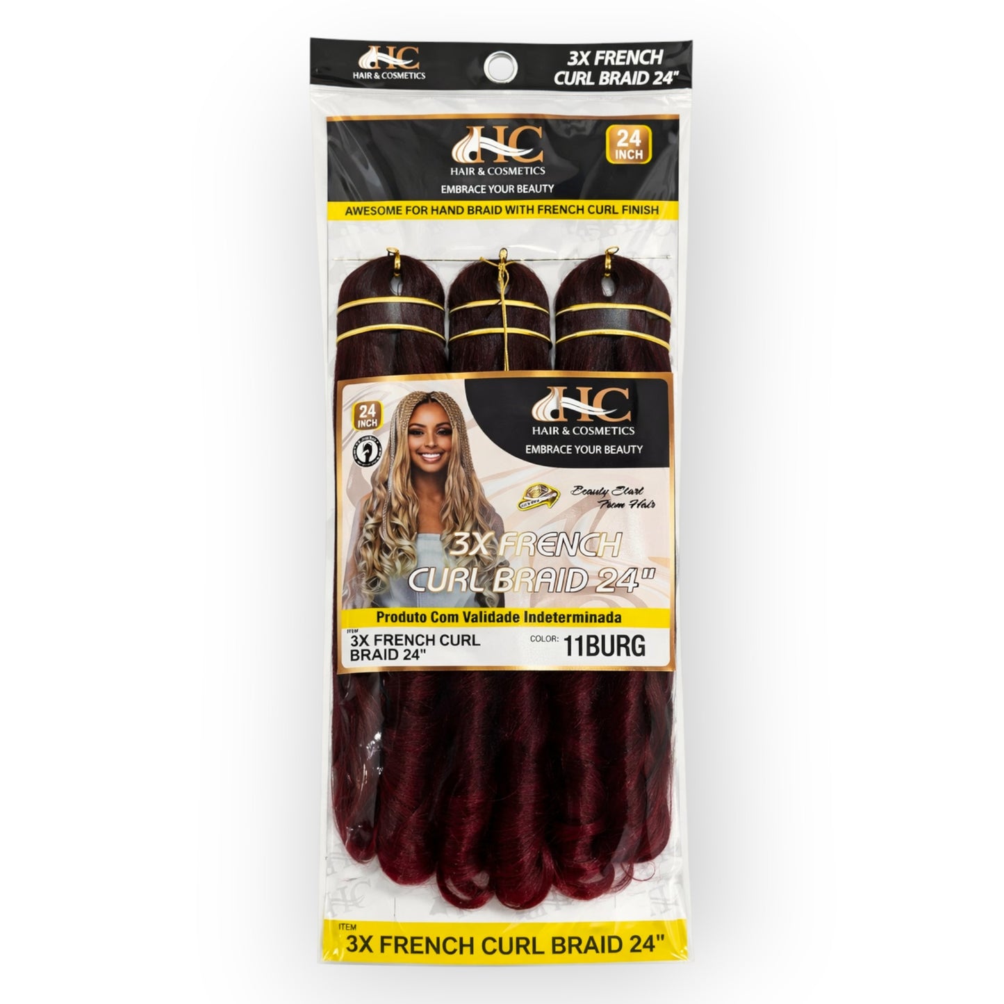 3X FRENCH CURL 24" (60cm), Crochet Braid 250g