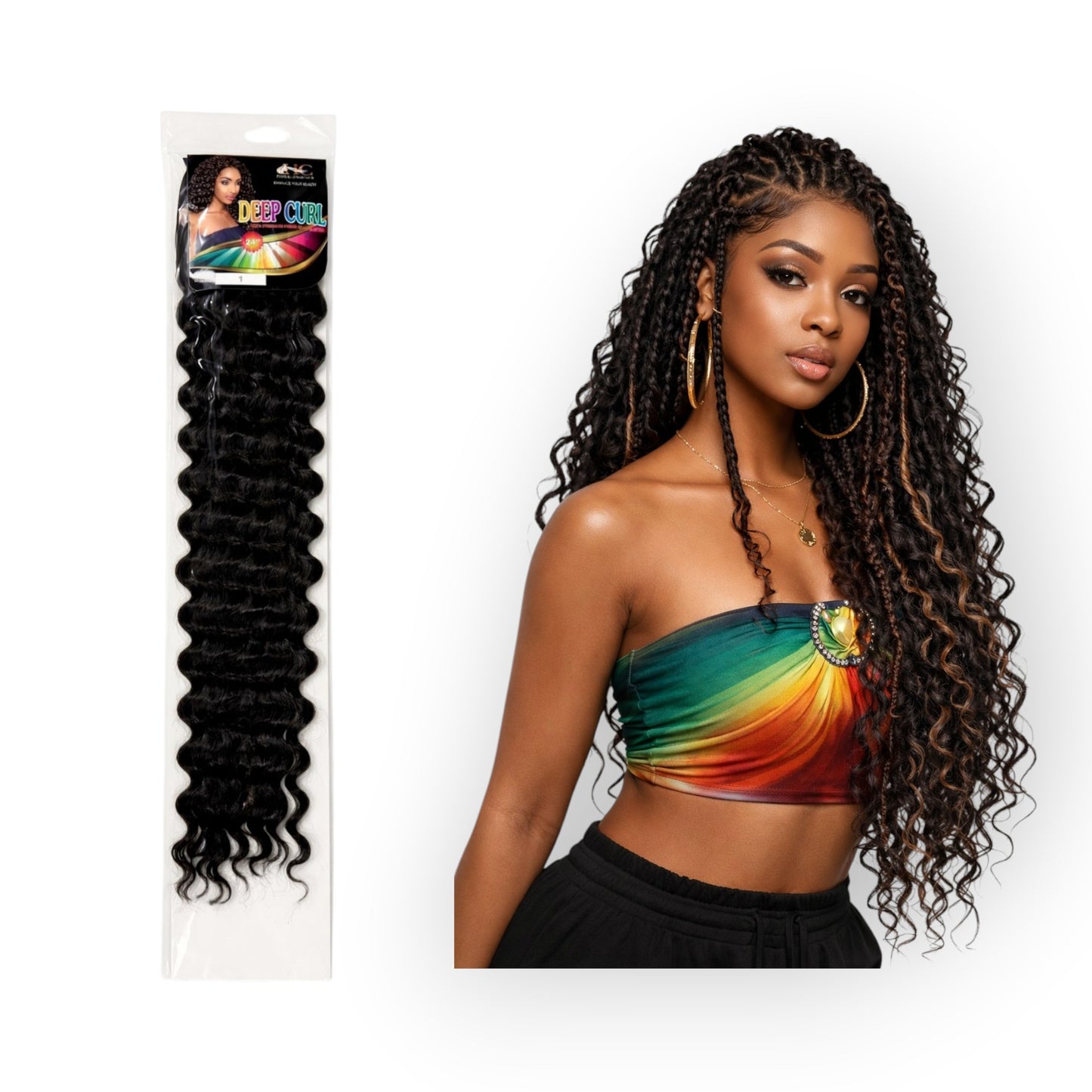 Rubi Deep Curl Bulk für Boho Braids (60cm)